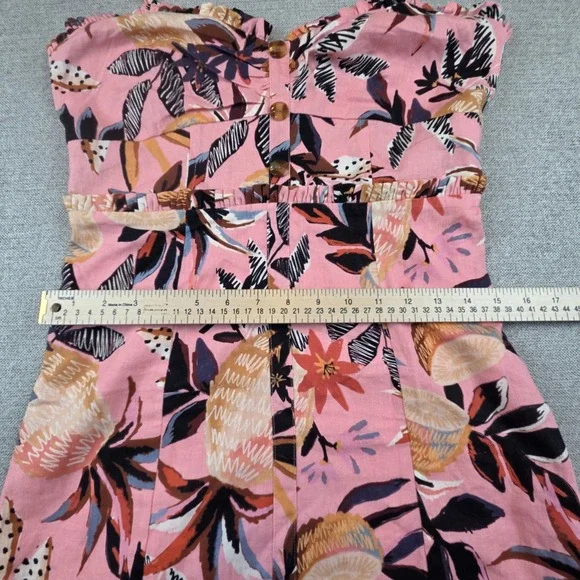 Farm Rio Pink Pineapple Mini Dress Women's Medium Tropical Beach Resortwear - Picture 9 of 10